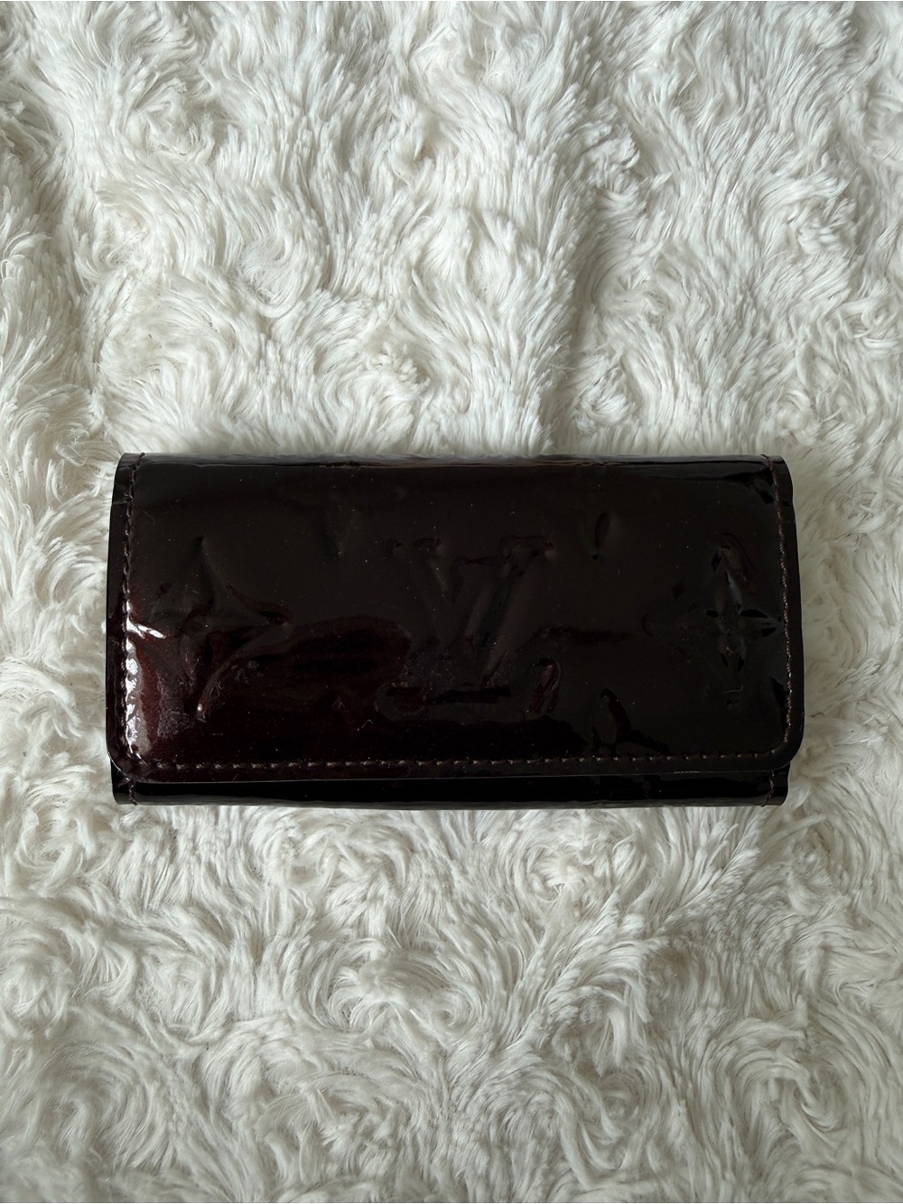 Louis Vuitton Vernis Key Pouch in Deep Cherry Patent